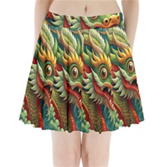 Chinese New Year ¨c Year Of The Dragon Pleated Mini Skirt