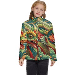 Chinese New Year ¨c Year Of The Dragon Kids  Puffer Bubble Jacket Coat by Valentinaart