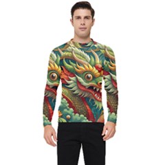 Chinese New Year ¨c Year Of The Dragon Men s Long Sleeve Rash Guard