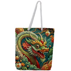 Chinese New Year ¨c Year Of The Dragon Full Print Rope Handle Tote (large)