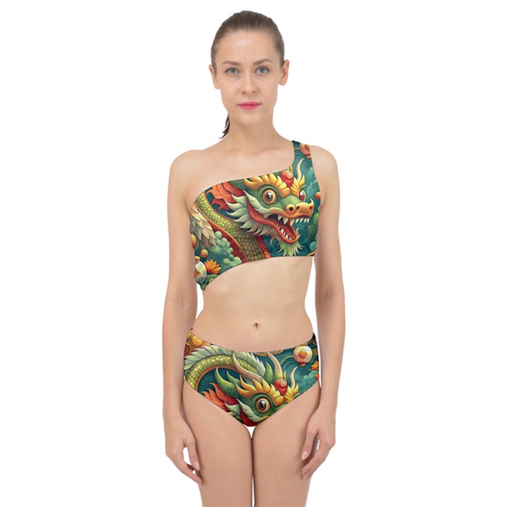 Chinese New Year – Year of the Dragon Spliced Up Two Piece Swimsuit