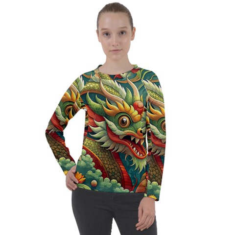 Chinese New Year ¨c Year Of The Dragon Women s Long Sleeve Raglan T-shirt by Valentinaart