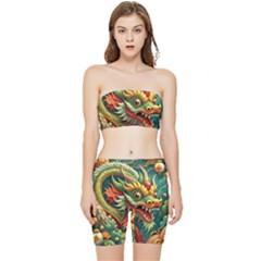 Chinese New Year ¨c Year Of The Dragon Stretch Shorts And Tube Top Set