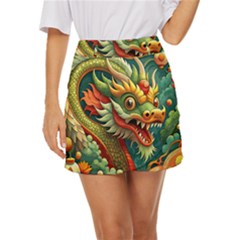 Chinese New Year ¨c Year Of The Dragon Mini Front Wrap Skirt