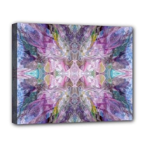 Blended Butterfly Deluxe Canvas 20  X 16  (stretched) by kaleidomarblingart
