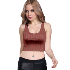 Hexagon Motif Geometric Tribal Style Pattern Racer Back Crop Top by dflcprintsclothing