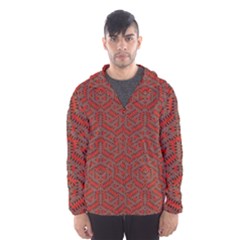 Hexagon Motif Geometric Tribal Style Pattern Men s Hooded Windbreaker by dflcprintsclothing