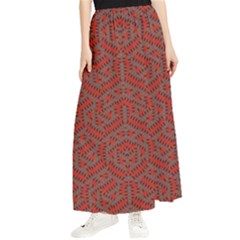 Hexagon Motif Geometric Tribal Style Pattern Maxi Chiffon Skirt