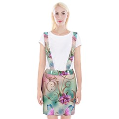 Love Amour Butterfly Colors Flowers Text Braces Suspender Skirt by Grandong