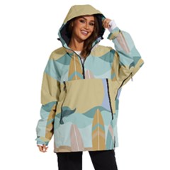 Beach Sea Surfboards Water Sand Drawing  Boho Bohemian Nature Women s Ski And Snowboard Jacket