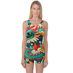 Chinese New Year ¨c Year Of The Dragon One Piece Boyleg Swimsuit