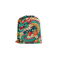 Chinese New Year ¨c Year Of The Dragon Drawstring Pouch (small) by Valentinaart