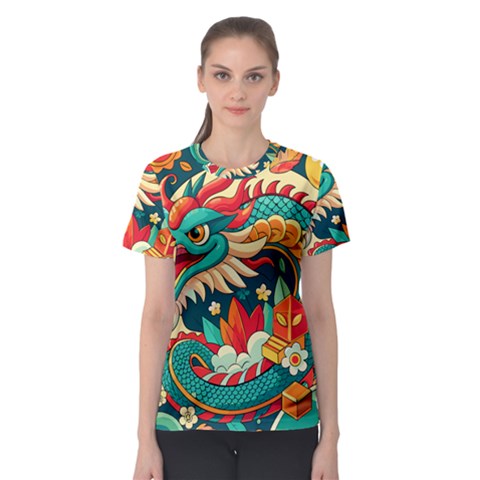 Chinese New Year ¨c Year Of The Dragon Women s Sport Mesh T-shirt by Valentinaart