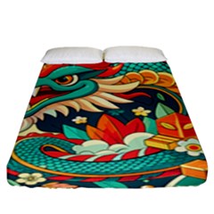 Chinese New Year ¨c Year Of The Dragon Fitted Sheet (king Size) by Valentinaart