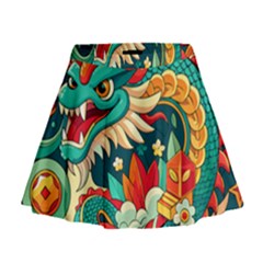 Chinese New Year ¨c Year Of The Dragon Mini Flare Skirt