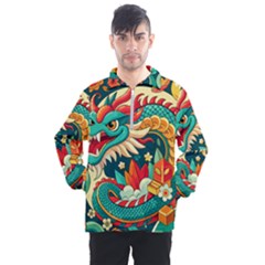 Chinese New Year ¨c Year Of The Dragon Men s Half Zip Pullover