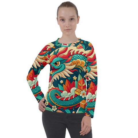 Chinese New Year ¨c Year Of The Dragon Women s Long Sleeve Raglan T-shirt by Valentinaart