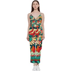 Chinese New Year ¨c Year Of The Dragon V-neck Camisole Jumpsuit
