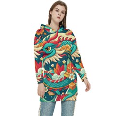 Chinese New Year ¨c Year Of The Dragon Women s Long Oversized Pullover Hoodie