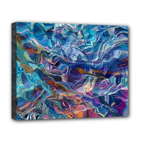 Kaleidoscopic Currents Deluxe Canvas 20  X 16  (stretched) by kaleidomarblingart