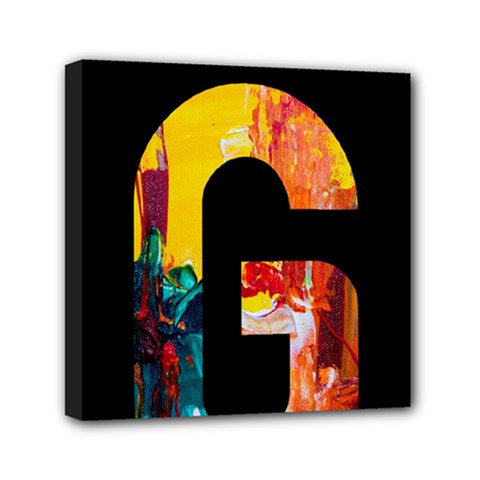 Abstract, Dark Background, Black, Typography,g Mini Canvas 6  x 6  (Stretched)