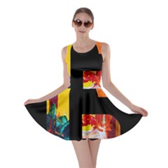 Abstract, Dark Background, Black, Typography,g Skater Dress