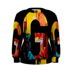 Abstract, Dark Background, Black, Typography,g Women s Sweatshirt