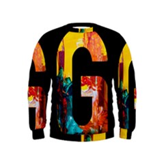 Abstract, Dark Background, Black, Typography,g Kids  Sweatshirt