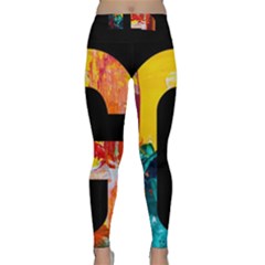 Abstract, Dark Background, Black, Typography,g Classic Yoga Leggings