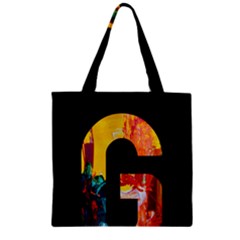 Abstract, Dark Background, Black, Typography,g Zipper Grocery Tote Bag