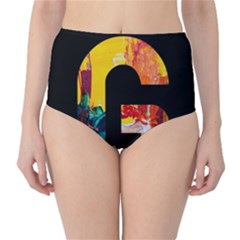 Abstract, Dark Background, Black, Typography,g Classic High-waist Bikini Bottoms