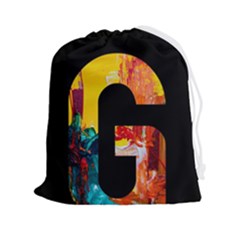 Abstract, Dark Background, Black, Typography,g Drawstring Pouch (2xl)
