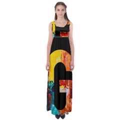 Abstract, Dark Background, Black, Typography,g Empire Waist Maxi Dress