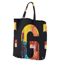Abstract, Dark Background, Black, Typography,g Giant Grocery Tote