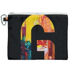 Abstract, Dark Background, Black, Typography,g Canvas Cosmetic Bag (XXL)