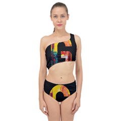 Abstract, Dark Background, Black, Typography,g Spliced Up Two Piece Swimsuit