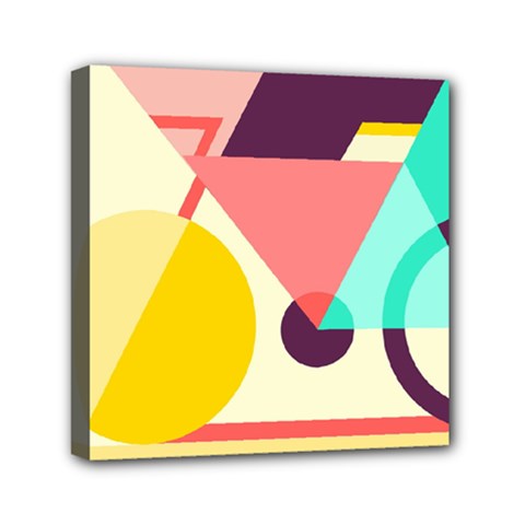 Bicycle, Geometric Figures, Art, Mini Canvas 6  X 6  (stretched)