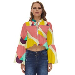 Bicycle, Geometric Figures, Art, Boho Long Bell Sleeve Top