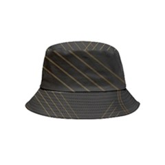 Black Background With Gold Lines Inside Out Bucket Hat (kids)