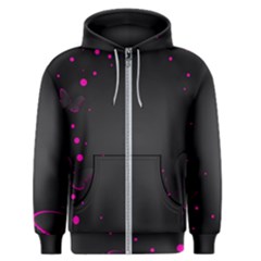 Butterflies, Abstract Design, Pink Black Men s Zipper Hoodie