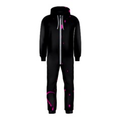 Butterflies, Abstract Design, Pink Black Hooded Jumpsuit (kids) by nateshop