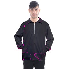 Butterflies, Abstract Design, Pink Black Men s Half Zip Pullover by nateshop