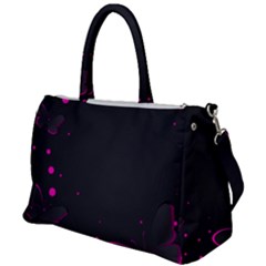 Butterflies, Abstract Design, Pink Black Duffel Travel Bag