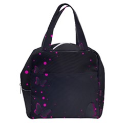 Butterflies, Abstract Design, Pink Black Boxy Hand Bag by nateshop