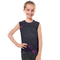 Butterflies, Abstract Design, Pink Black Kids  Mesh Tank Top