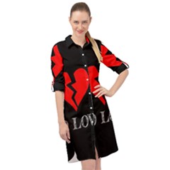 No Love, Broken, Emotional, Heart, Hope Long Sleeve Mini Shirt Dress by nateshop