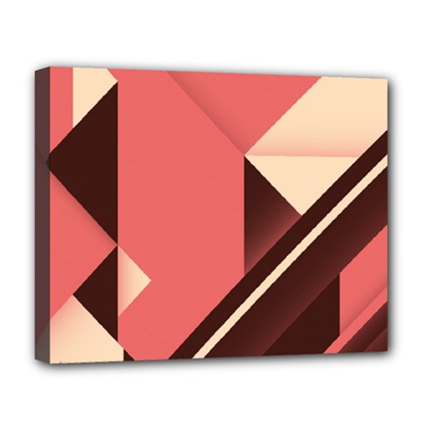 Retro Abstract Background, Brown-pink Geometric Background Deluxe Canvas 20  X 16  (stretched) by nateshop