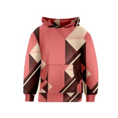 Retro Abstract Background, Brown-pink Geometric Background Kids  Pullover Hoodie