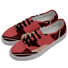 Retro Abstract Background, Brown-pink Geometric Background Men s Classic Low Top Sneakers by nateshop