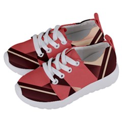 Retro Abstract Background, Brown-pink Geometric Background Kids  Lightweight Sports Shoes by nateshop